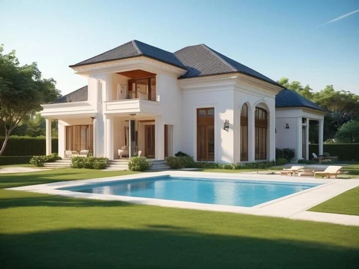 3d rendering modern luxury house with lawn 1124848 130382