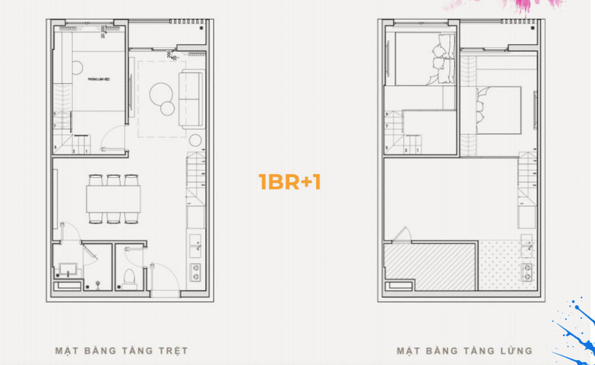 Thiết kế căn 1BR+1 Art Residence - Sun Urban City
